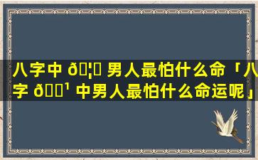 八字中 🦁 男人最怕什么命「八字 🌹 中男人最怕什么命运呢」